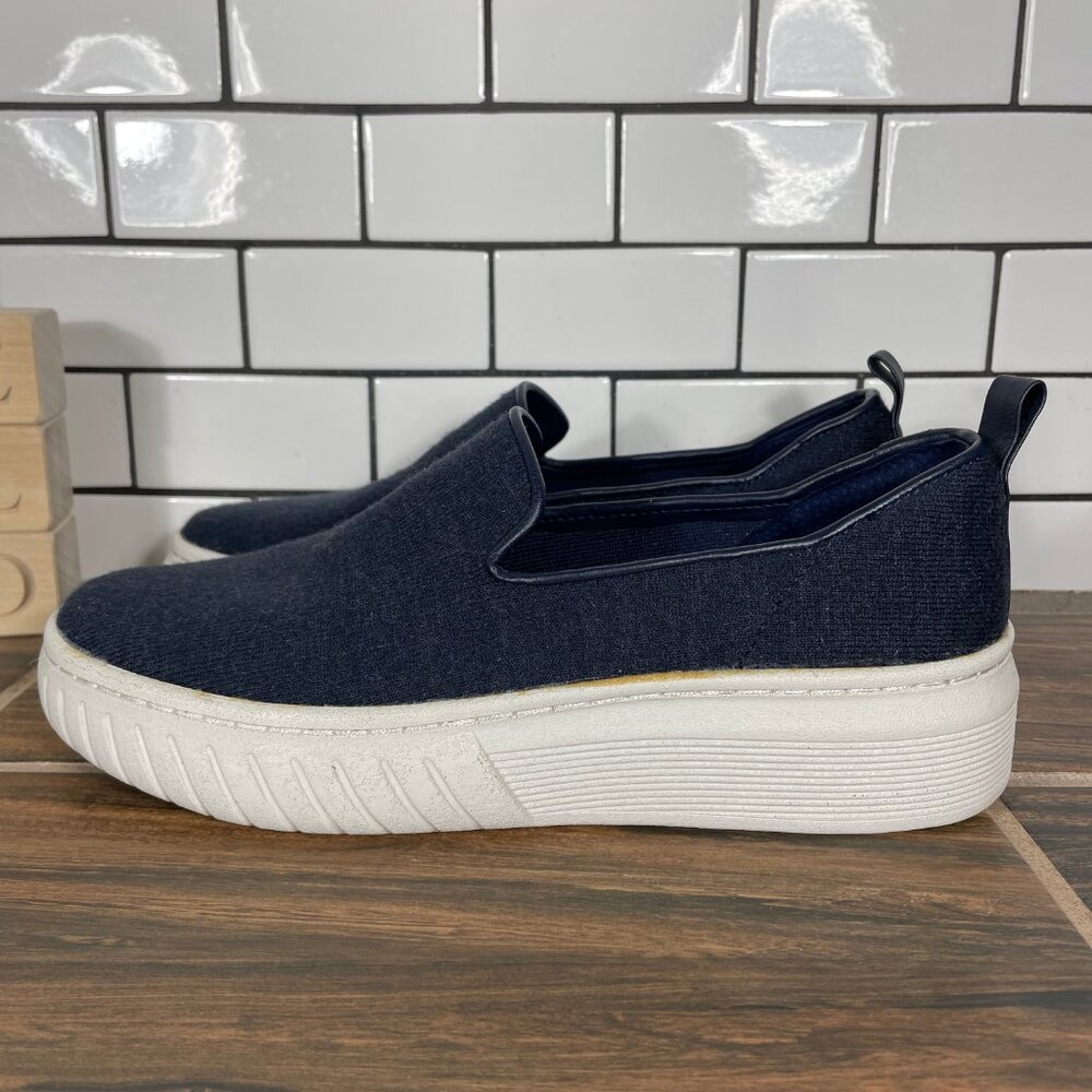 Sofft Pavina Shoes Womens Size 8.5 Blue White Casual Slip On Platform Sneakers